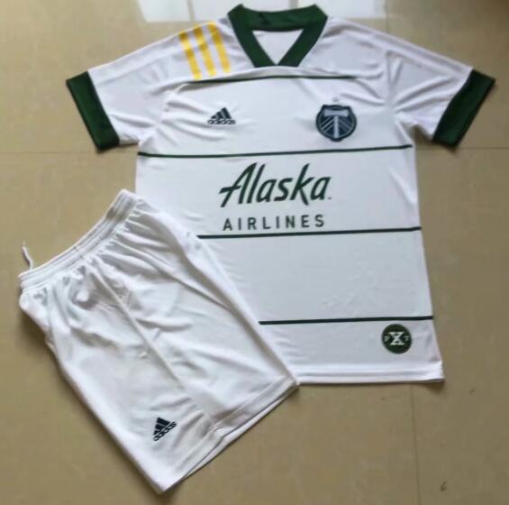 Kids Portland Timbers Away Soccer Kits Shirt With Shorts 2020/21